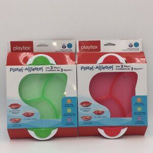 2 Sets Playtex Baby BPA-Free 3-In-1 Plate Toddlers
